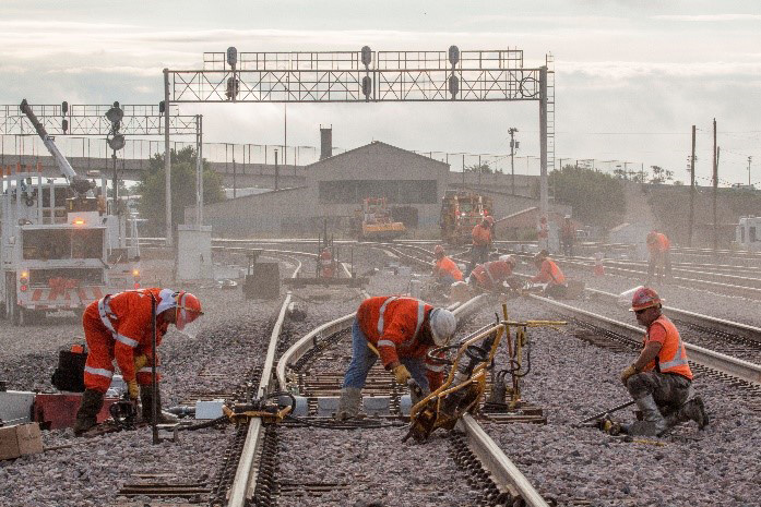 An engineering team works on the expansion project in Amarillo.