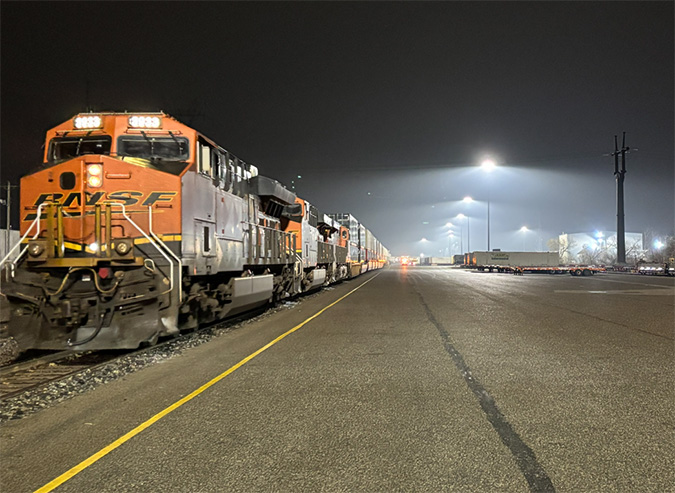 The first train of 2025 Peak Season out of our St. Paul, Minnesota, hub The first train of 2025 Peak Season out of our St. Paul, Minnesota, hub