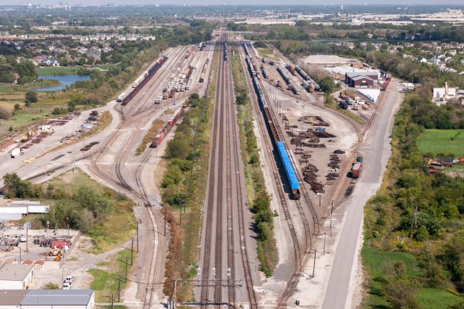 BNSF’s Eola yard in Aurora, Illinois 