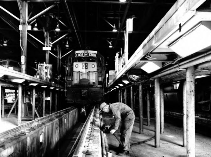 The Barstow diesel shop in 1965