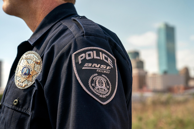 A BNSF Police special agent’s shoulder patch