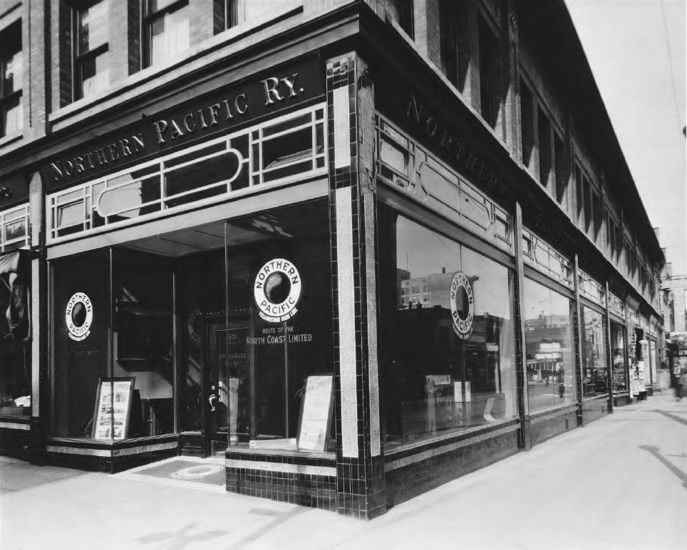 The Northern Pacific Railroad ticketing office in Vancouver, B.C., in 1927.