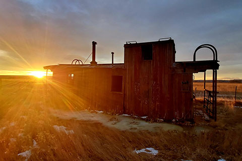 The remains of a caboose are a reminder of Laurel’s long railroad history.