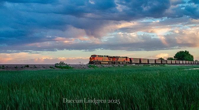 BNSF train at Barr Lake, Colorado. Photo by Daecian Lindgren. BNSF train at Barr Lake, Colorado. Photo by Daecian Lindgren.