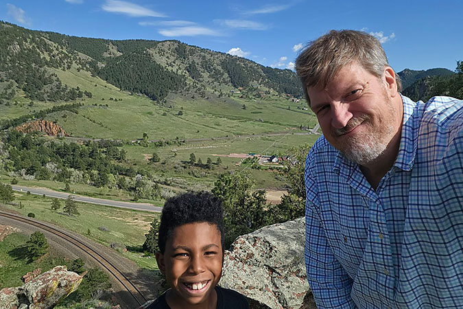 Daecian Lindgren and dad Erik Lindgren in Plainview, Colorado Daecian Lindgren and dad Erik Lindgren in Plainview, Colorado