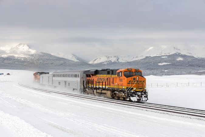 A BNSF snow coach. 